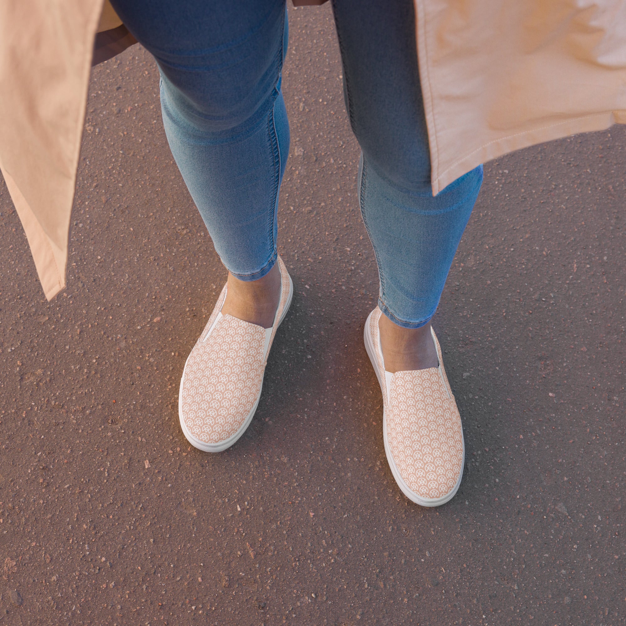 Soft Peony Canvas Slip-ons