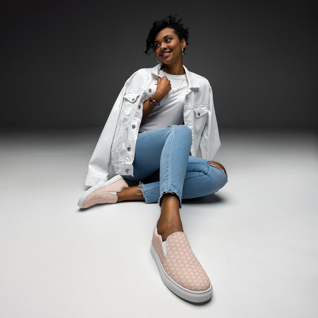 Soft Peony Canvas Slip-ons