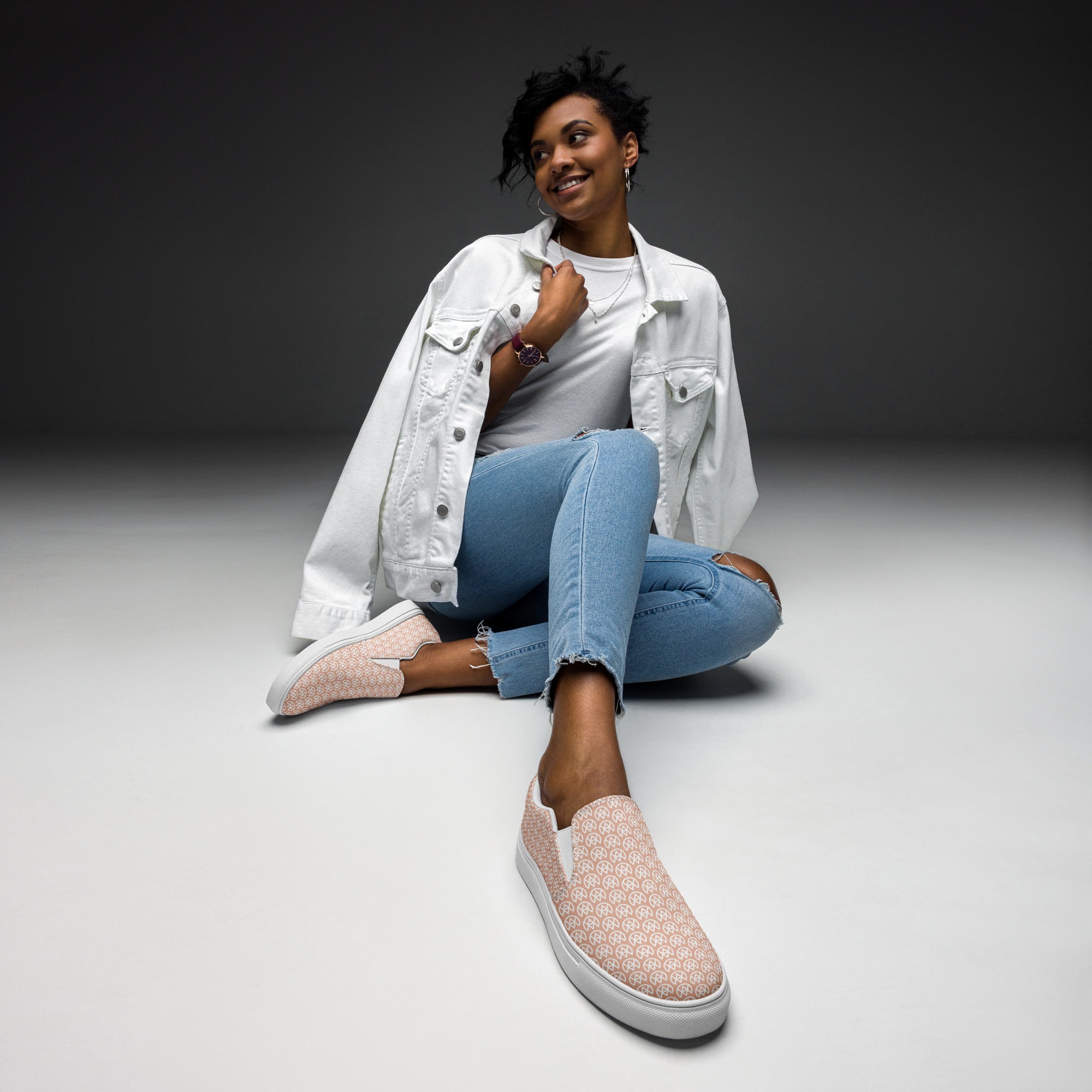 Soft Peony Canvas Slip-ons