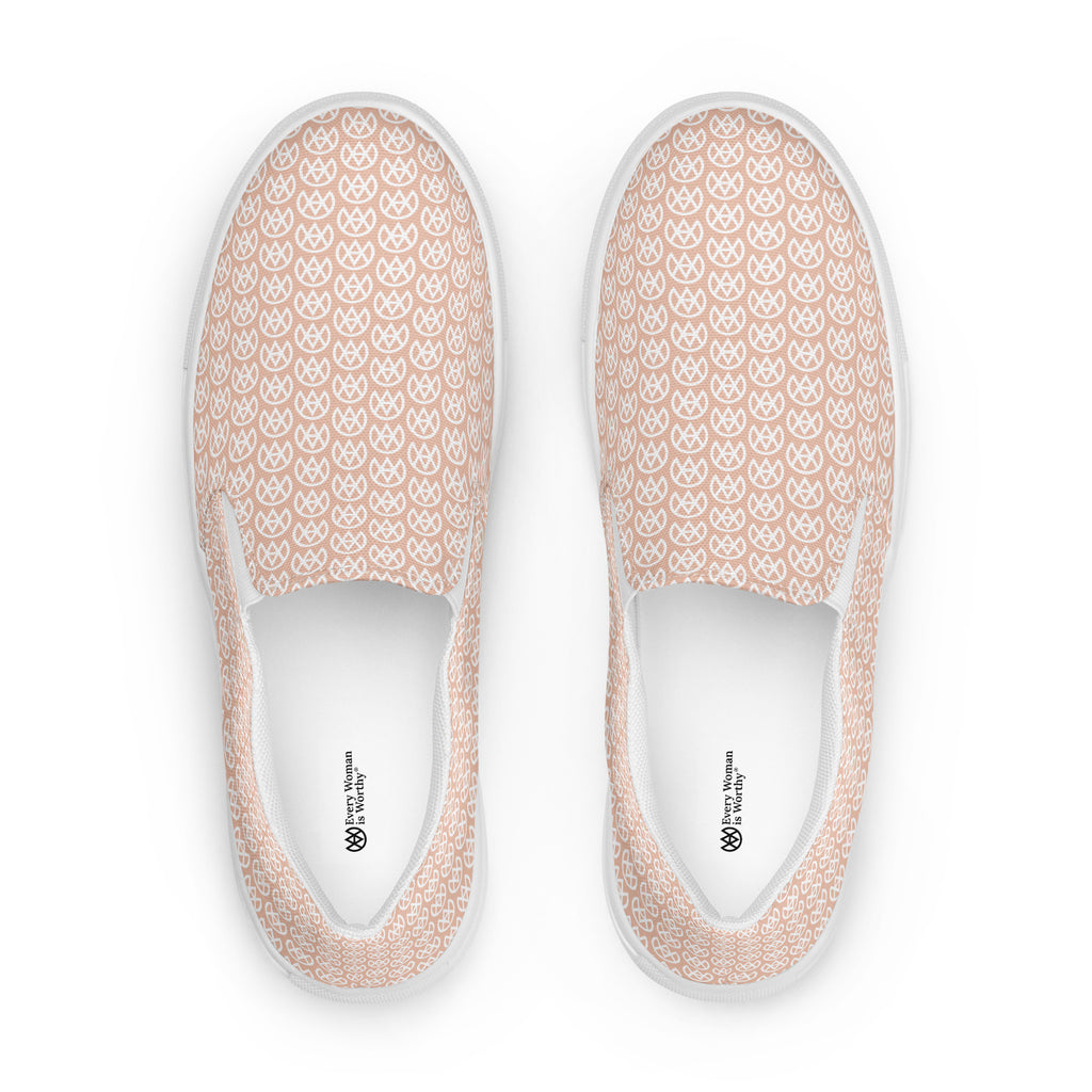Soft Peony Canvas Slip-ons