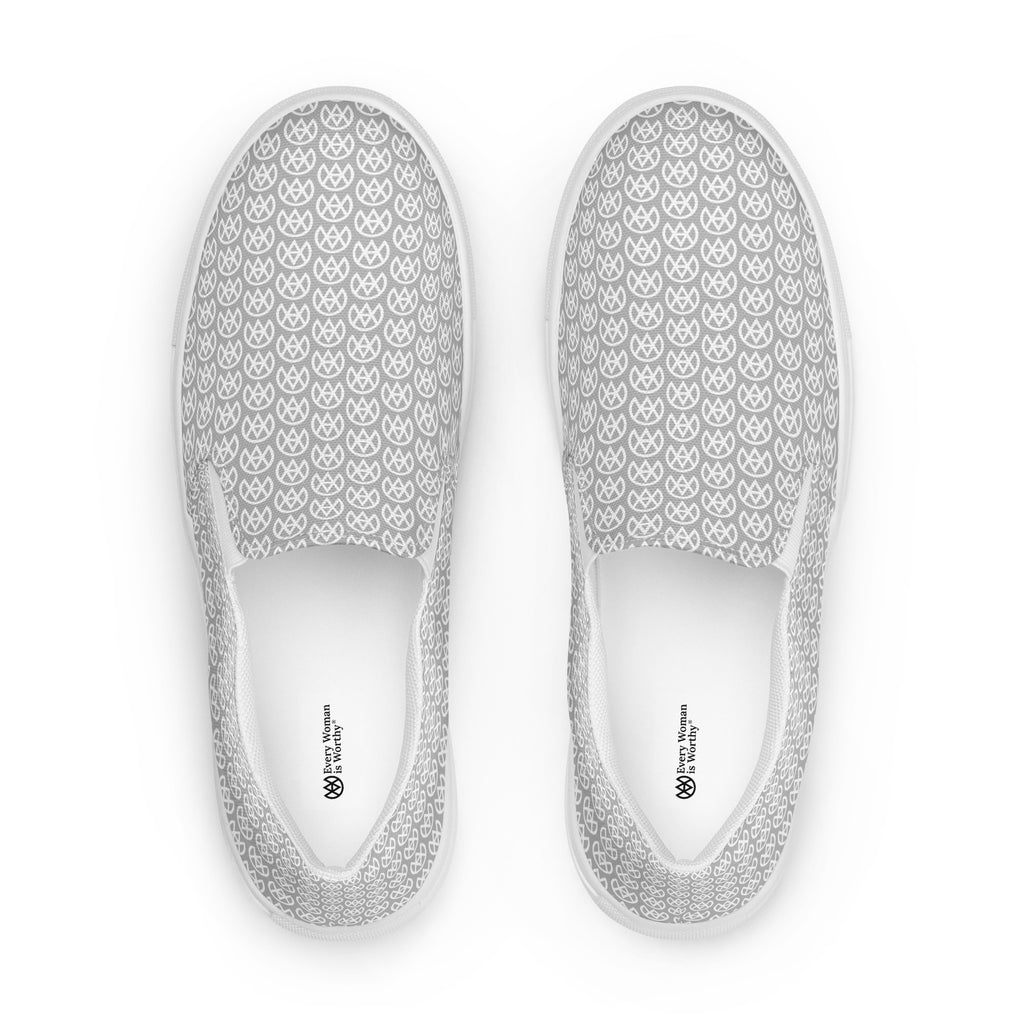 Pale Platinum Canvas Slip-ons