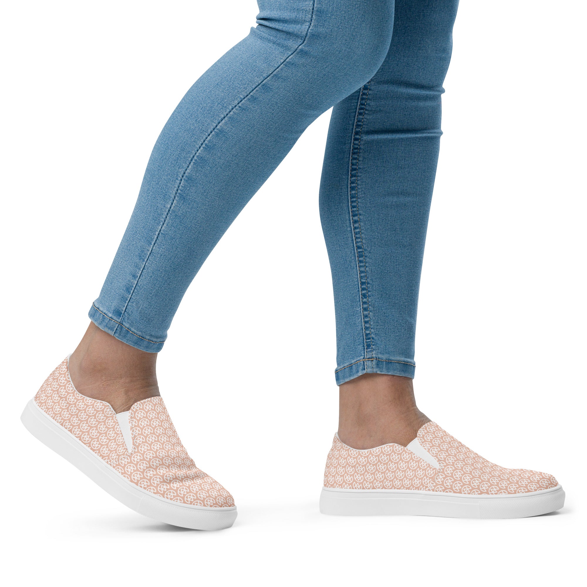 Soft Peony Canvas Slip-ons
